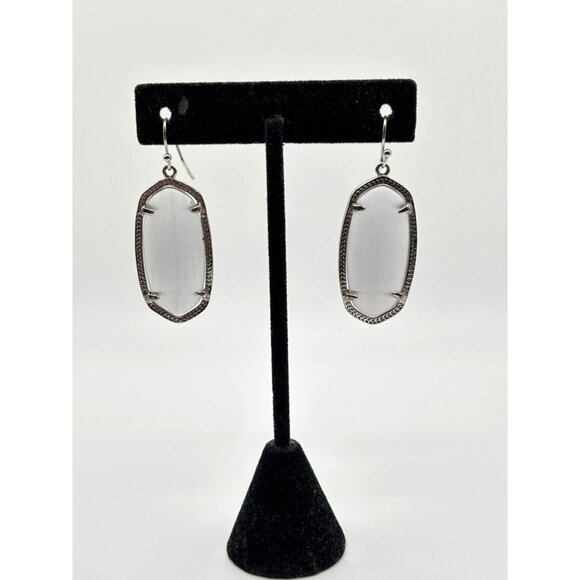 Kendra Scott Elle Drop Earrings Silver Tone Ivory - Picture 5 of 8